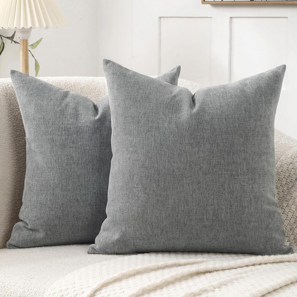 8815 20x20 Inch Decorative Chenille Throw Pillow Covers, Pack of 2 Cozy